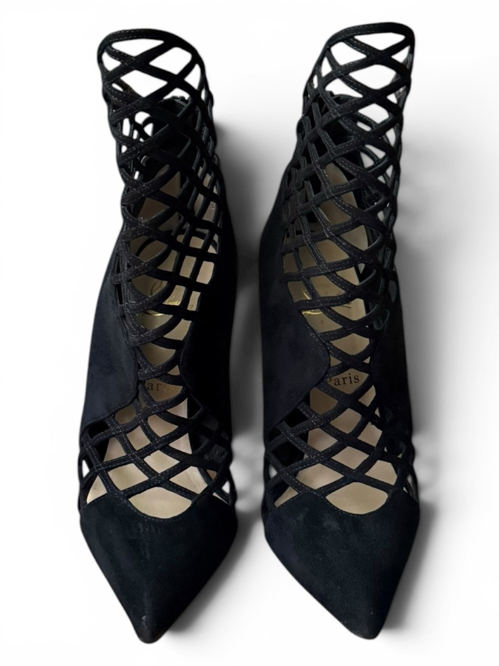 Christian Louboutin Mrs Bouglione Cage Ankle Boots Size 38 - Picture 4 of 11